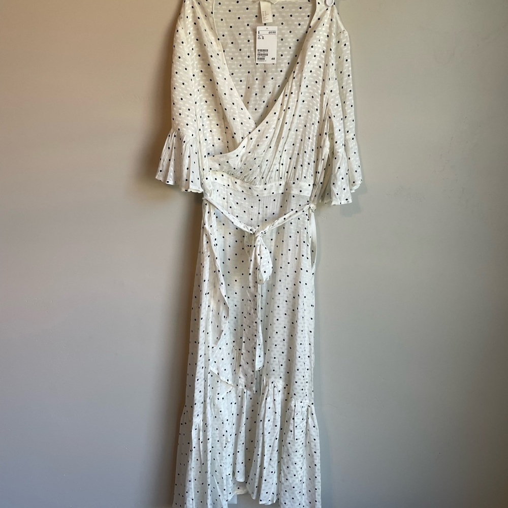 Navy Polka Dot Maxi Dress